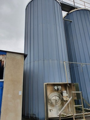 Stainless Steel Vertical Cylindrical Insulated and Steel Clad 12,000 Gallon Silo - 9500mm x 3300mm Diameter