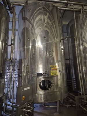 20,000 Litre Stainless Steel Partial Jacketed Tank CT4