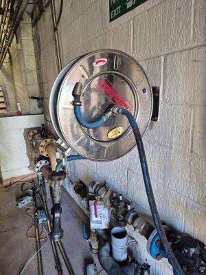 Guyson Stainless Steel Retractable Hose Reel & Hose with Gun