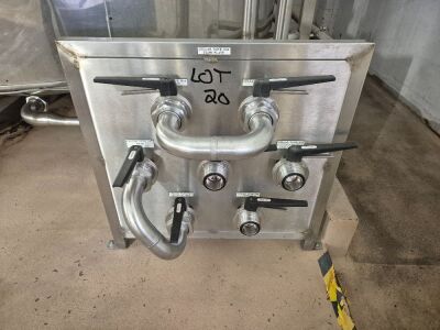 7 Port 2" Stainless Steel Flow Plate with Butterfly Valves
