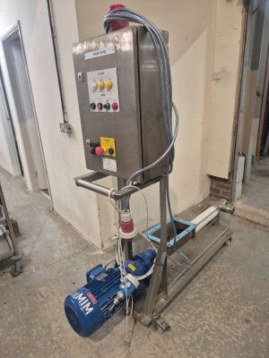 2022 Inox Mim Progressive Cavity Pump with Hopper and Control Panel with speed control