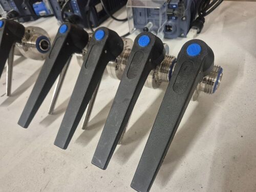 4 x 1" RJT Stainless Steel Butterfly Valves with Handles