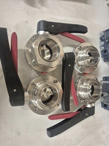 4 x 2" Stainless Steel Butterfly Valves with Handles