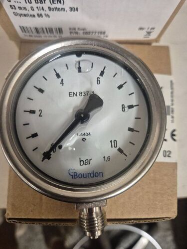Bourdon 10 Bar Stainless Steel Pressure Gauges New & Boxed
