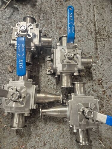 2" Stainless Steel 3 Way Ball Divert Valves