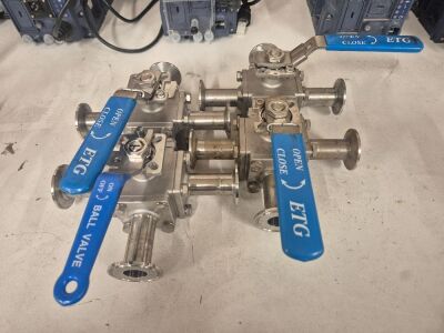 1" Stainless Steel 3 Way Ball Divert Valves