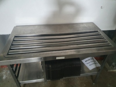 Stainless Steel Table with Drainer Unit - 200mm x 650mm x 840mm Tall - 2