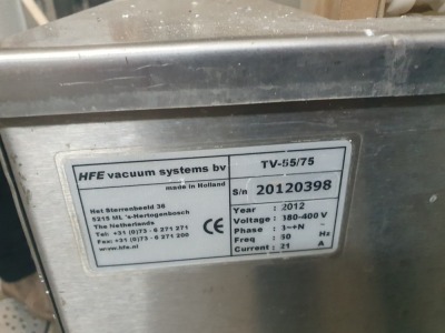 HFE Vacuum Systems type TB55/75 Serial Number 20120398 Stainless Steel Dip Tank - 4