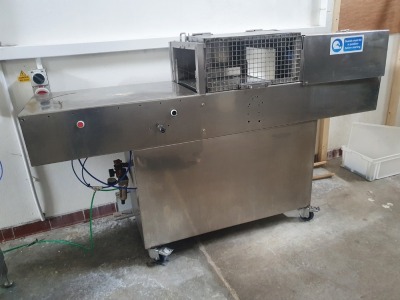 Stainless Steel Mobile Horizontal Cheese Block Cutter with 6 Cutting Frames - 2200mm x 700mm x 1350mm Tall