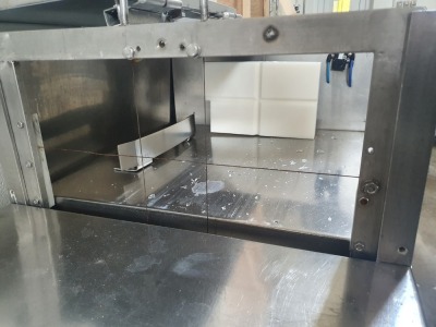 Stainless Steel Mobile Horizontal Cheese Block Cutter with 6 Cutting Frames - 2200mm x 700mm x 1350mm Tall - 3