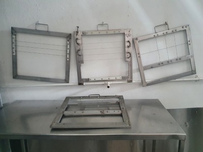 Stainless Steel Mobile Horizontal Cheese Block Cutter with 6 Cutting Frames - 2200mm x 700mm x 1350mm Tall - 4