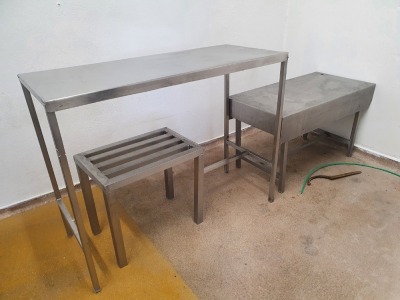 3 off Assorted Stainless Steel Tables