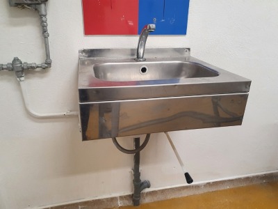 2 off Stainless Steel Knee Operated Sinks - 2