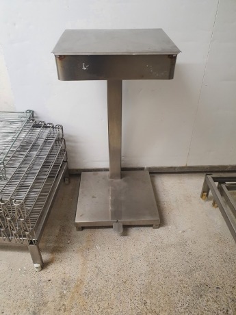 Stainless Steel Pedal Bin Bag Holder with Stainless Steel Table - 770mm x 600mm x 710mm